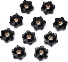 Mozeat Lens 10 Pack 6 Star Knobs 1/4 Inch 20 Female Threaded 1/4“-20, Black 