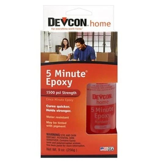 Devcon 5-Minute Fast Set Clear Epoxy Glue - 1 Fl Oz Tube, Strong Adhesive For Repairs 5 thumbnail image