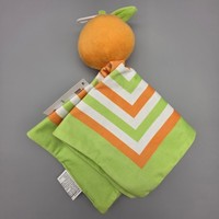 NWT CRACKER BARREL ORANGE CITRUS SECURITY BLANKET LOVEY GREEN ORANGE STRIPES 4