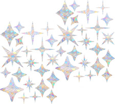 42 PCS Star-Shaped Window Stickers Anti-Collision Bird Protection Decals Non-Adh