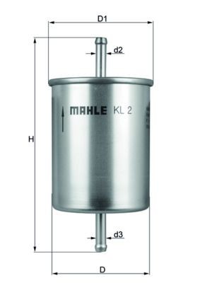 NEU - Mahle KL2 Kraftstofffilter FüR Alfa Romeo Audi CitroËN Ford Jaguar Seat-image