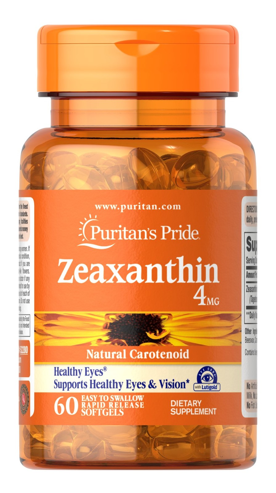Puritan's Pride Zeaxanthin 4 mg - 60 Softgels
