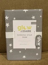 Pottery Barn Kids Glow in The Dark Shining Star Standard Sham 20"x26" Gray NEW