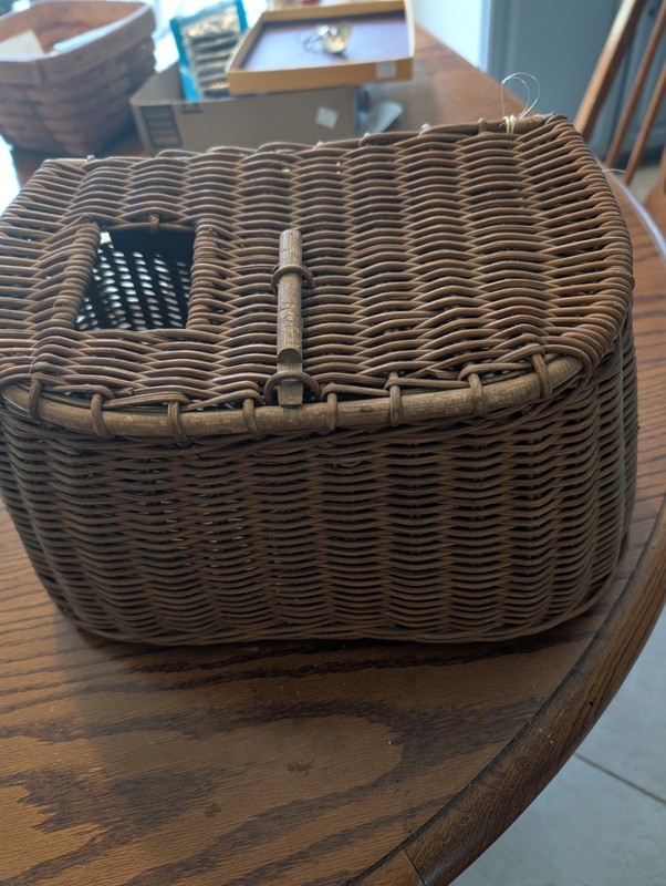 vintage wicker fishing creel
