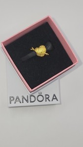 Authentic Authentic PANDORA 14k Gold Plated Cupid's Arrow Heart Charm 763666C00 W/ Box D77
