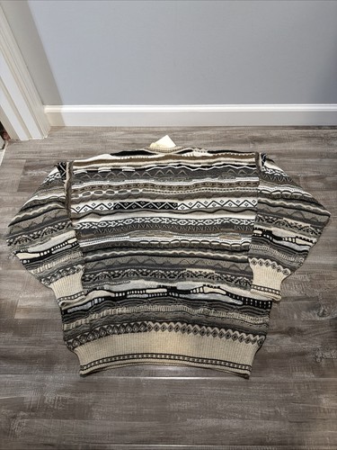 Suéter Florence Tricot Estilo Coogi Tejido 3D Multicolor Tono Tierra Para Hombres Talla L Nuevo con Etiquetas - Imagen 8 de 8