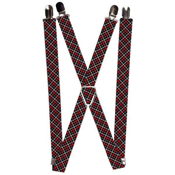 `Suspenders - 1.0`` - Criss Cross Plaid Black/Gray/Red` (Us Import) ACC NEU-image