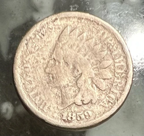 1859 COPPER NICKEL INDIAN HEAD CENT AG HARSHLY CLEANED