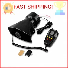 Zone Tech 5 Tone Sound Car Siren Vehicle Horn with Mic PA Speaker System Emergen