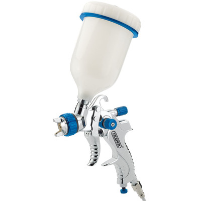 Draper Gravity Feed HVLP Druckluftspritzpistole mit Aluminiumgehäuse einstellbarer Durchfluss 600 ml