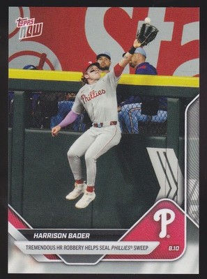 Phillies Harrison Bader Robs Rangers Corey Seager 2025 Topps Now #546 SP  Base