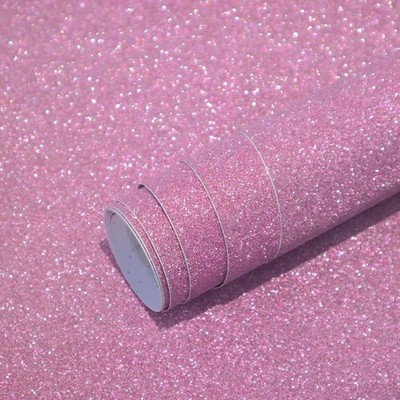 Kitico Glitter Pink Wallpaper Pink Contact Paper Glitter Pink Peel and Stick