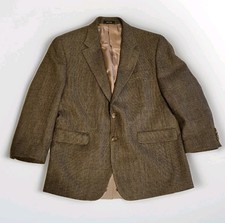 Lauren Ralph Lauren Mens Wool Blazer Sports Coat Plaid Sz 40S Brown