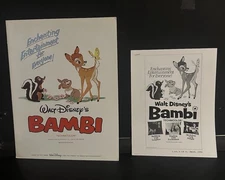 Rare Walt Disney BAMBI 1970s Re-release Promo Press Book