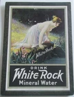 Original Vintage Drink White Rock Mineral Water Soda Pop Cardboard Sign w Psyche