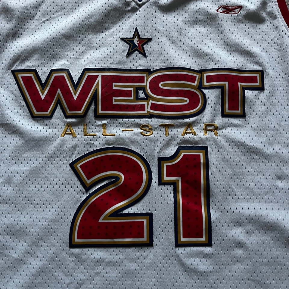 Camiseta deportiva vintage Reebok 2005 West All-Star Game Kevin Garnett para hombre talla 52/XL blanca Foto 3 de 4