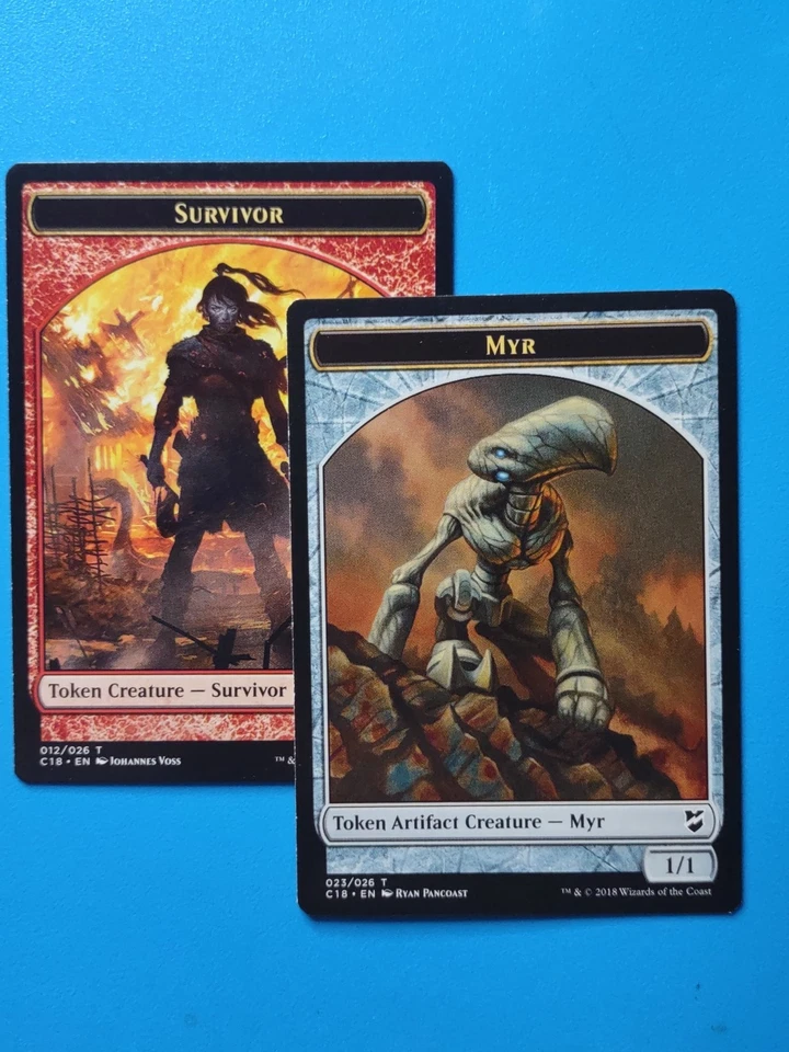 MTG 1x Survivor   Myr Token (double sided) NM Commander 2018 Magic - Image 2 of 2