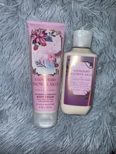 Bath And Body Works Strawberry Snowflakes Bundle
