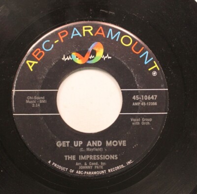 50'S & 60'S 45 The Impressions - Get Up And Move / Woman'S Got Soul On Abc-Param
