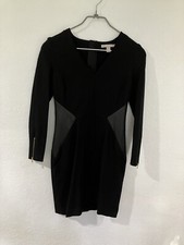 Banana Republic Women’s O Petite Short Black Dress Bodycon Long Sleeve Vneck U6
