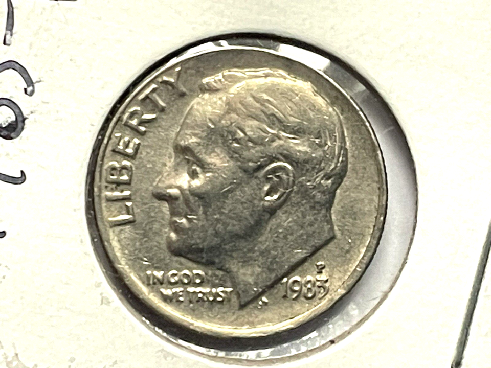 1983 D and P Roosevelt Dimes AU+ Uncirculated in Coin Holders Key