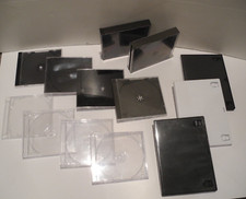 13x REPLACEMENT JEWEL CD & DVD/BLUERAY CASES 10xCD (2 double) 3xDVD USED