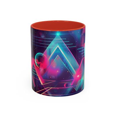 80s aesthetic Synthwave Accent Coffee & Tea Mug (11, 15oz)