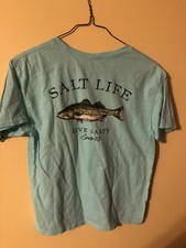 Salt Life Shirt Youth Large Turquoise Outdoor Cotton Logo