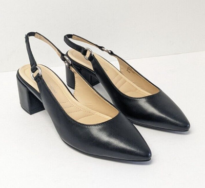 Adrienne Vittadini Firenze Slingback Pumps, Black, Women's 8.5