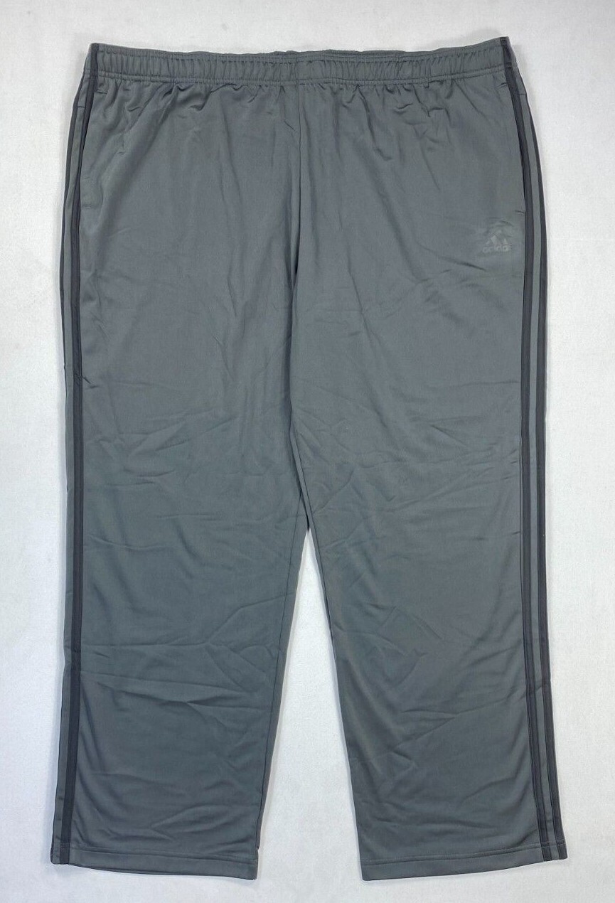 Men's adidas Big & Tall 3 Stripe PrimeGreen OH TP Tricot Athletic Pants