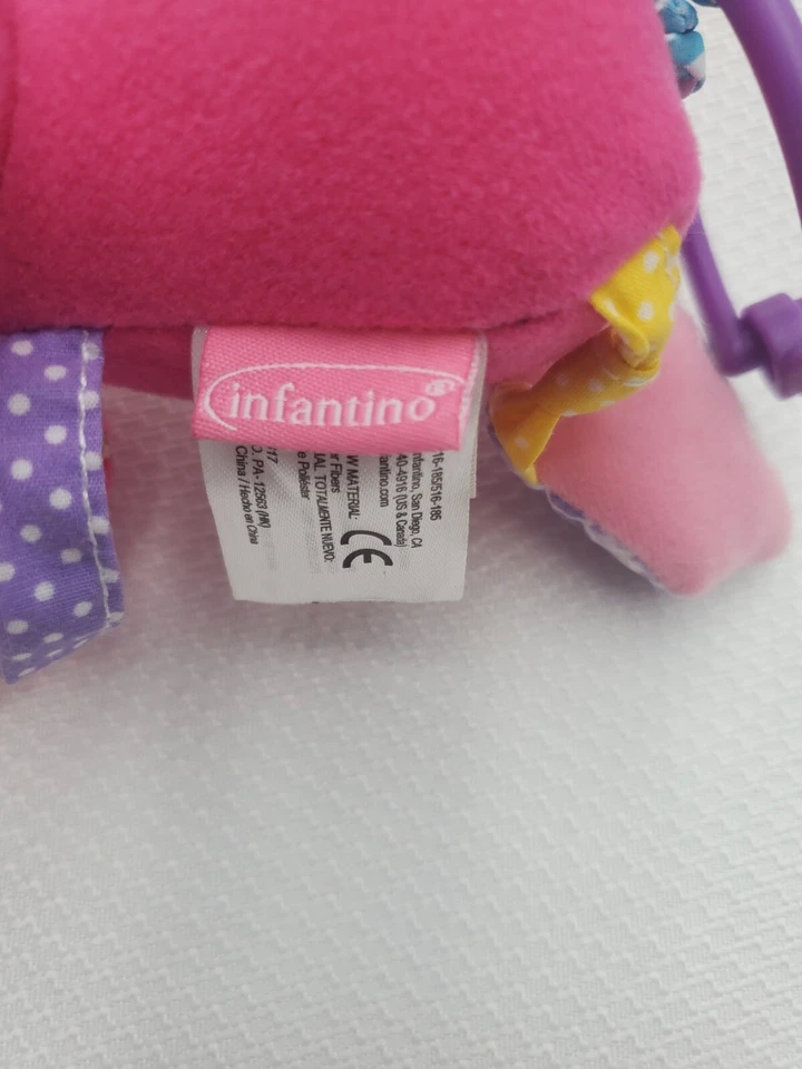 Infantino 2016 Rosa Bebé Dino Abeja Colmena Ondulado Sonajero Peluche Peluche 6” Foto 4 de 4