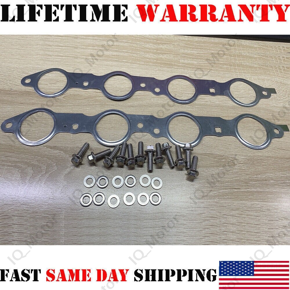 LS MLS Exhaust Manifold Header Gasket Pair W Bolts Fits LS1 4 8 5 3 5 7 ls-mls-exhaust-manifold-header-gasket-pair-w-bolts-fits-ls1-4-8-5-3-5-7