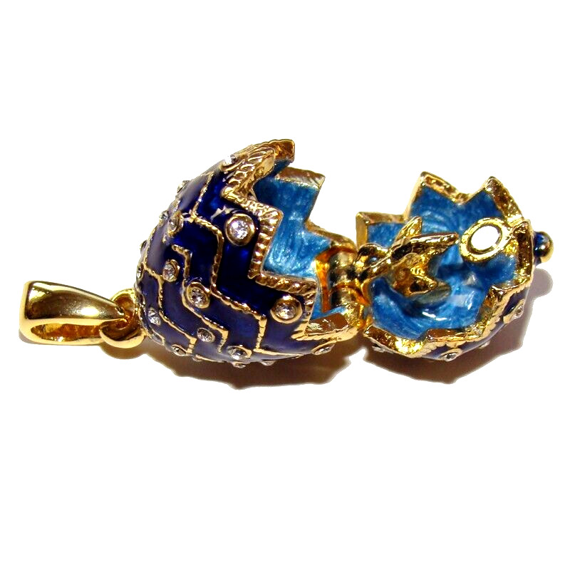 Pendentif oeuf surprise poussin d or anti-allergie pour peau sensible