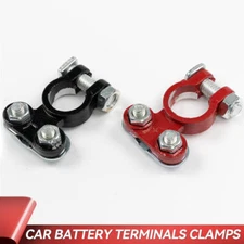 2PCS Car Connector Positive Negative Post Heavy Duty Clamp Clip Battery Terminal