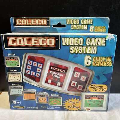 Coleco Video Game System with 6 Built in Games # 60400 TV Plug and Play New