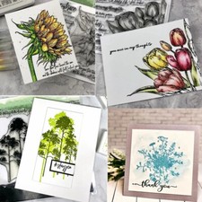 Flower Tree Clear Rubber Silicon Stamps Seal Scrapbooking Stencil DIY Craft gift