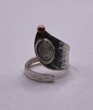 Moonstone  Copper Accent Sterling Silver Ring Size 7 3.5g 