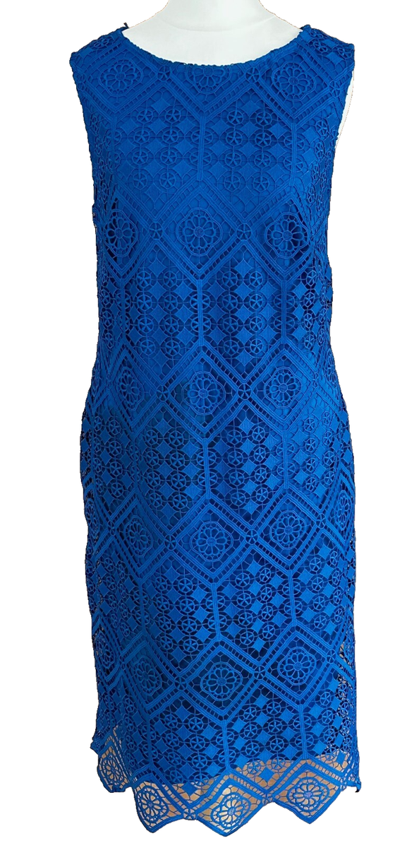 Wallis Royal Blue Lace Layered Shift Dress UK10 /EU38 Pretty | eBay UK
