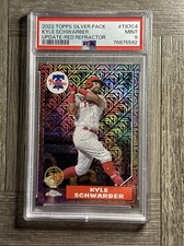 2022 Topps Update Kyle Schwarber 1987 Silver Pack Chrome  Red /5 PSA 9 MINT
