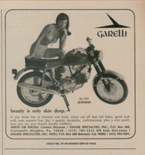 1969 Garelli KL-150 Gladiator  Motorcycle Beauty Only Skin Deep VINTAGE PRINT AD