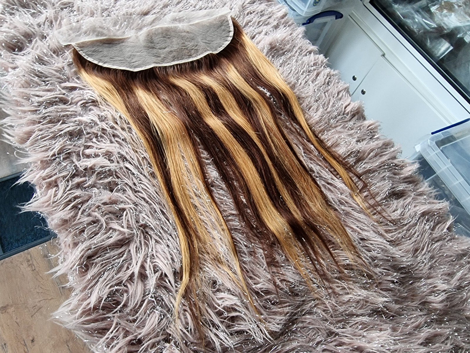 13X4 STRAIGHT LACE FRONTAL 22INCH BRAZILIAN EAR TO EAR 4/27 BALAYAGE PIANO OMBRE