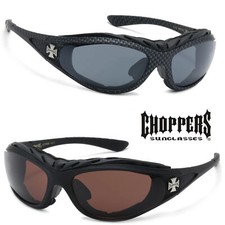 Choppers Padded Foam Wind Resistant Sunglasses Motorcycle Riding Glasses