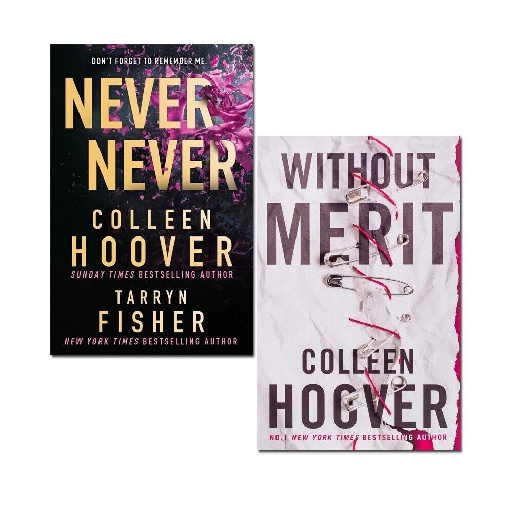 Colleen Hoover Collection 2 Books Set Never Never, Without Merit | NEW Pack