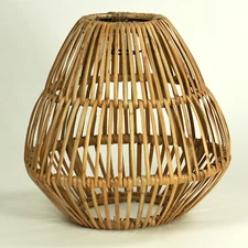 Urban Outfitters Bamboo Woven Pendant Light Shade 14" Tall 14.5" Diameter