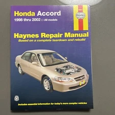 Haynes Repair Manual 42014 Honda Accord 98-02 All Models
