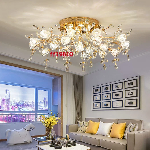 Modern crystal flower hotsell chandelier ceiling fan