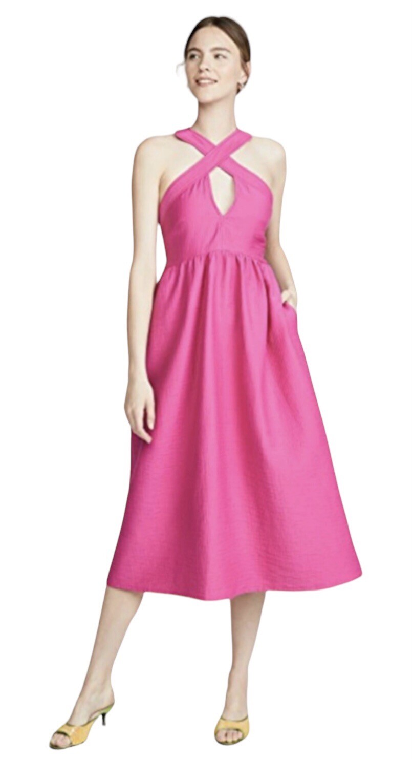 Rachel Comey Terry Keyhole Textured Midi Dress Womens Size Large NWT $595