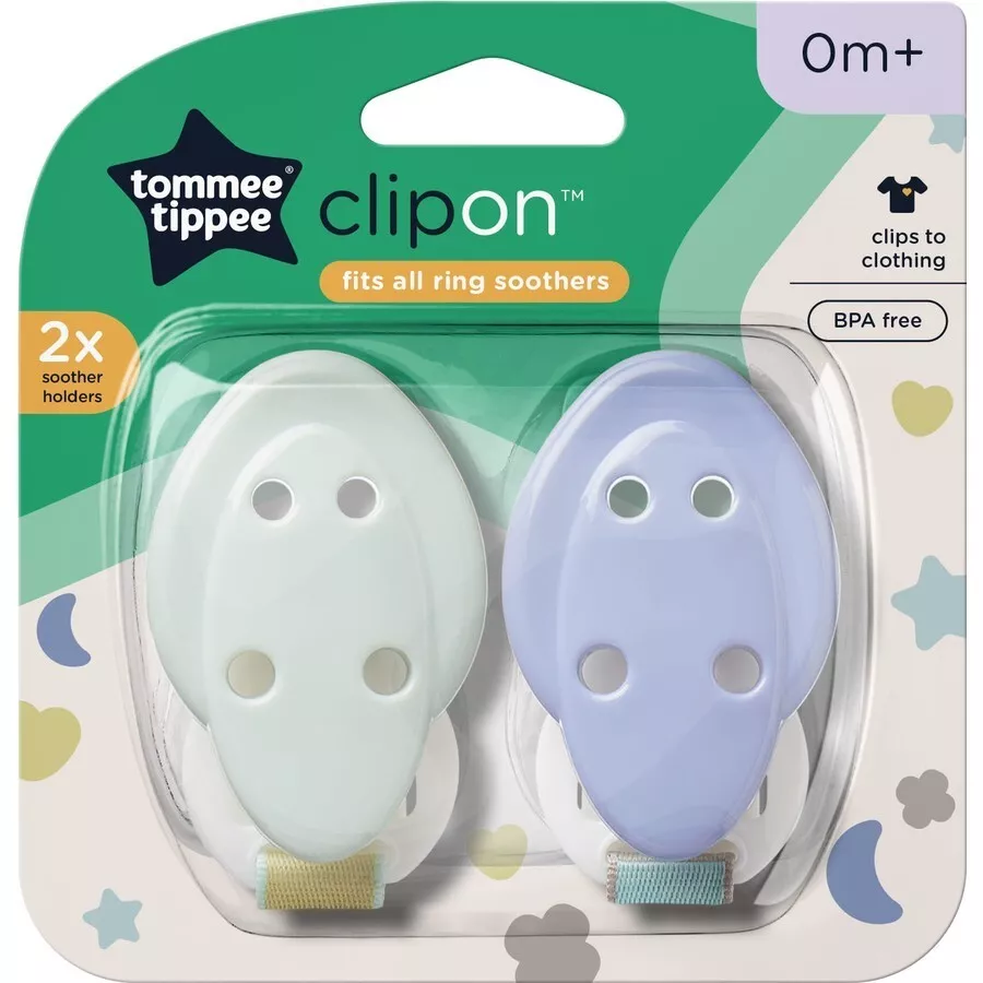 Tommee Tippee Soother Holder Dummy Clip 0m 2 Pack UK BRAND eBay