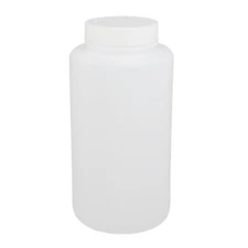 1000ml 55mm Dia Wide Mouth HDPE Plastic Round Graduated Bottle White
