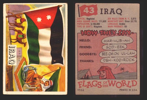 1956 Flaggen der Welt Vintage Sammelkarten Sie wählen Singles #1-#80 Topps - Bild 46 von 75